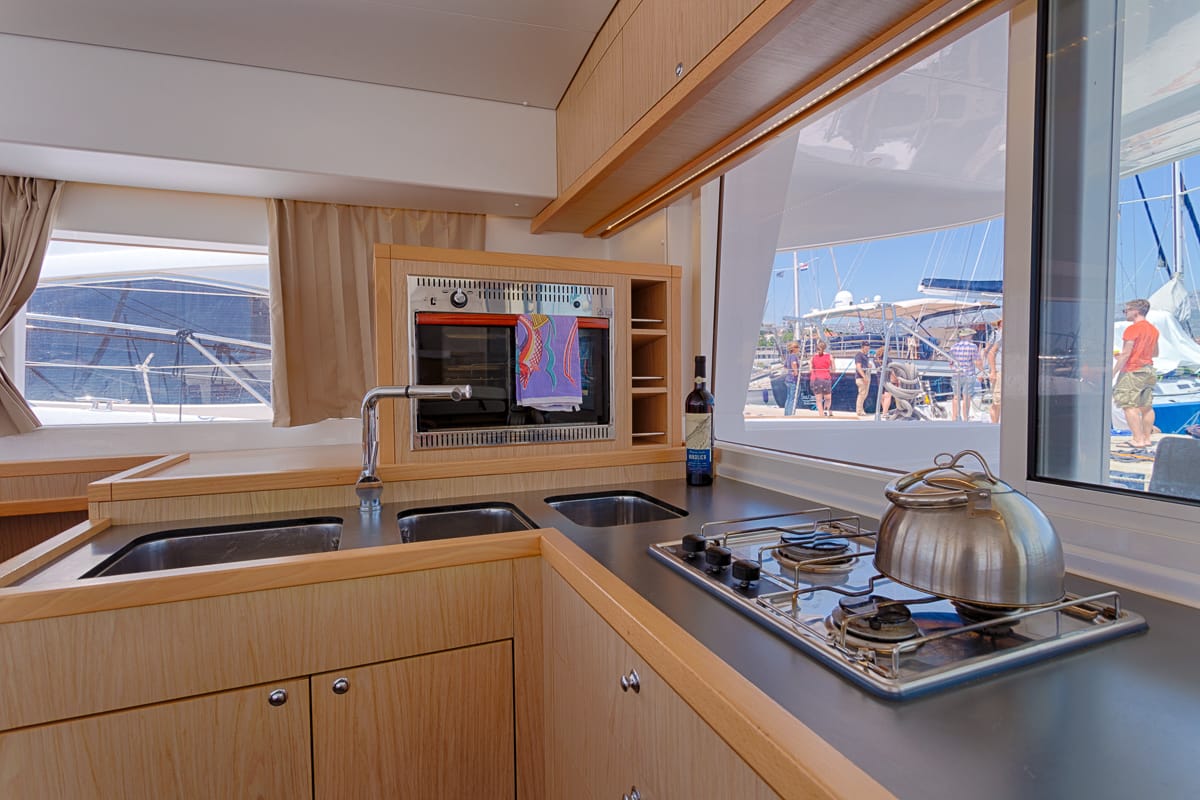 Galley of Sunshine, a Lagoon 400 S2 catamaran at Split, Croatia