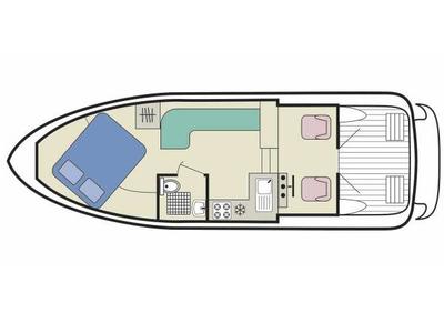 Floor plan of Capri WHS - Budget 1, a Cygnet Capri WHS motorboat at Laggan, United Kingdom