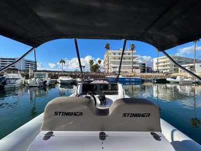 Cockpit of Just Explorer, a Gulet Italboats Stingher 22GT motorboat at Lagos, Portugal
