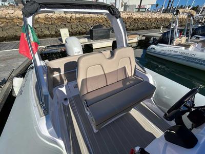Deck of Just Explorer, a Gulet Italboats Stingher 22GT motorboat at Lagos, Portugal