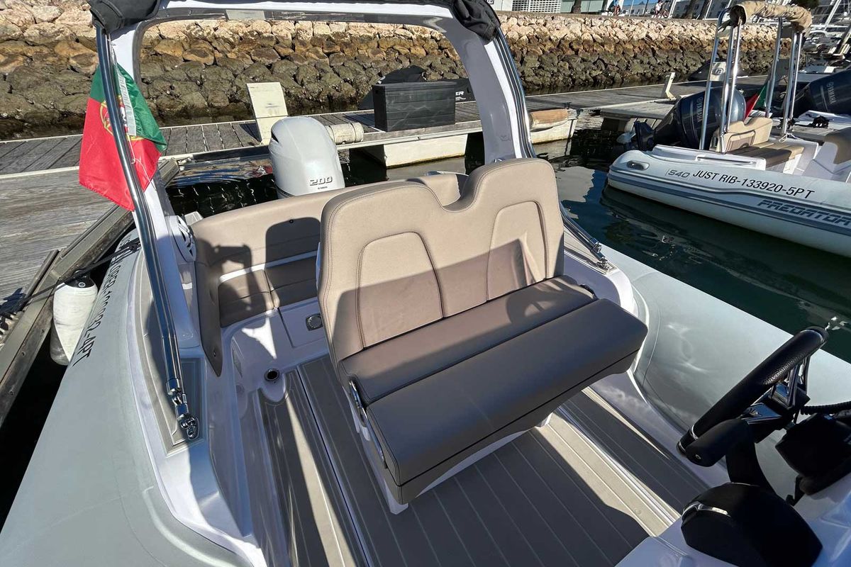 Deck of Just Explorer, a Gulet Italboats Stingher 22GT motorboat at Lagos, Portugal