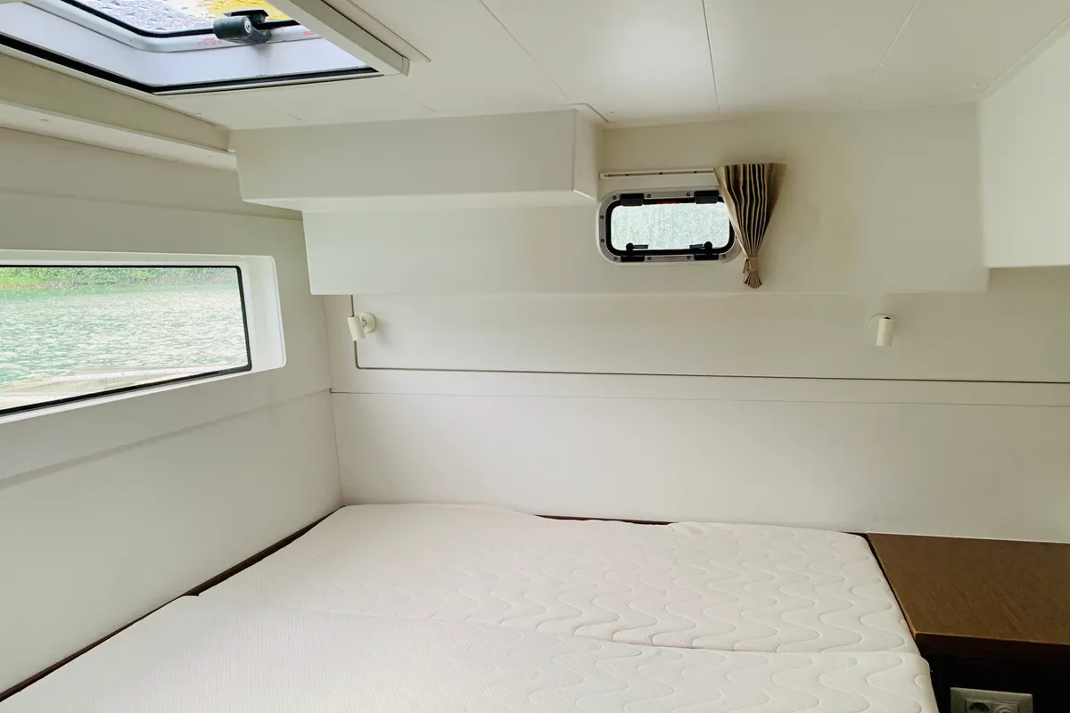Cabin on Ubah, a Lagoon 40 catamaran at Eden Island Marina, Seychelles