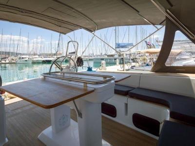 Deck of Bingo, a Elan Impression 50 sailboat at Grad Biograd na Moru, Croatia