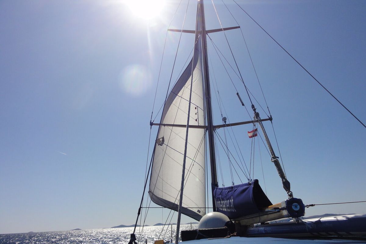 Deck of Larus, a Custom Made Larus yacht at Pirovac, Croatia