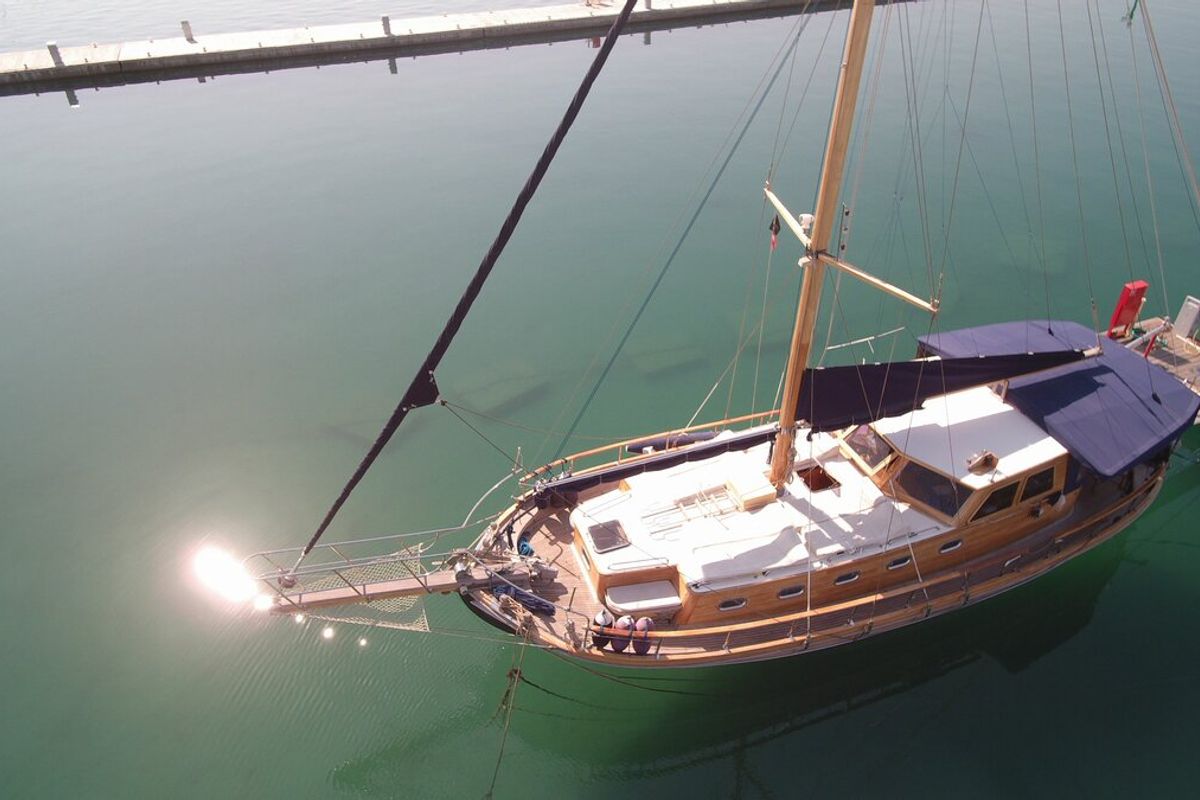 Exterior view of Larus, a Custom Made Larus yacht at Pirovac, Croatia