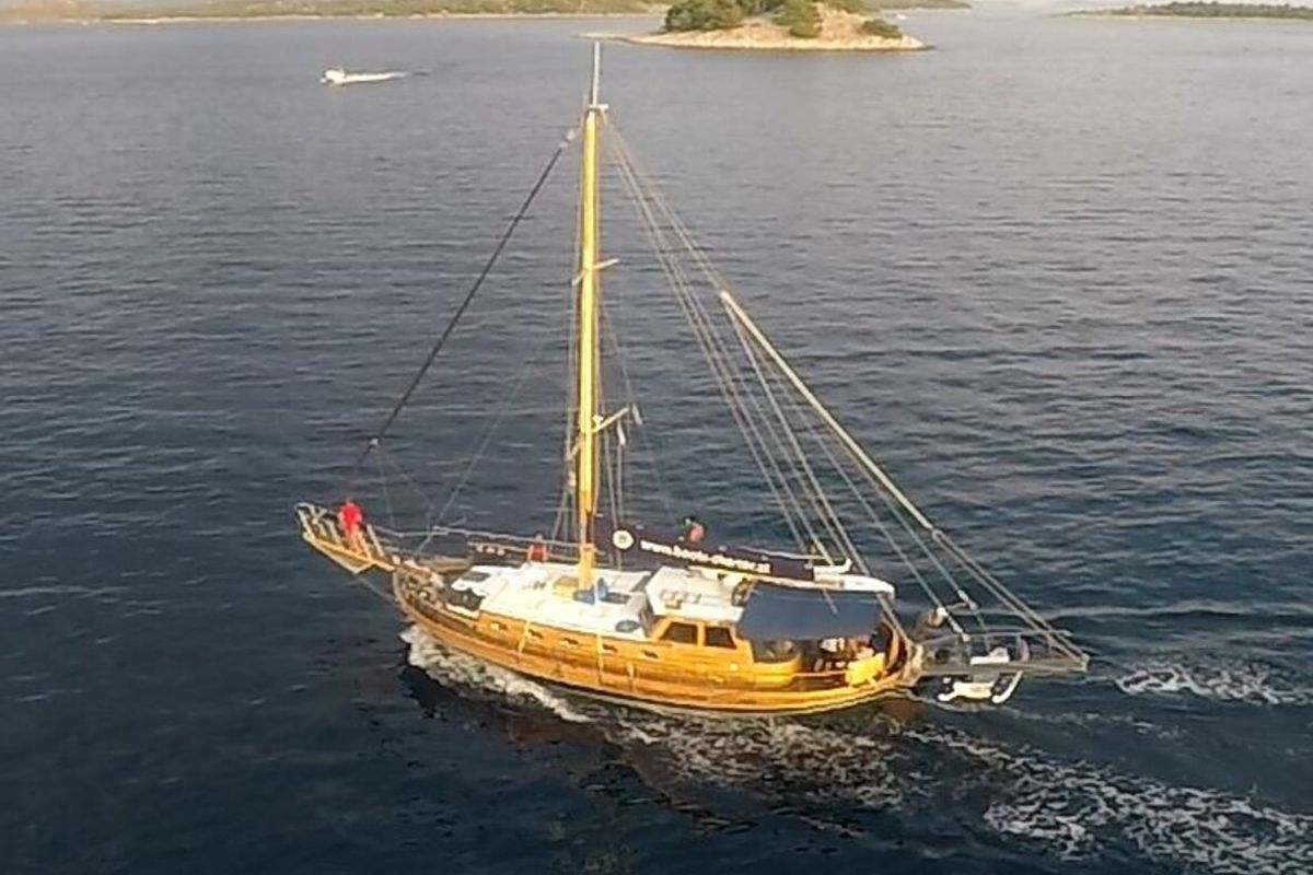 Exterior view of Larus, a Custom Made Larus yacht at Pirovac, Croatia