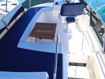 Cockpit of Sabina, a Delphia Yachts Platinum 989 Fly yacht at Kukljica, Croatia