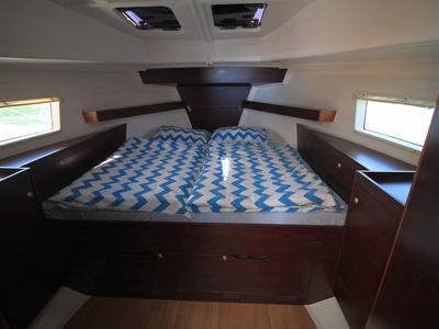 Cabin on Sabina, a Delphia Yachts Platinum 989 Fly yacht at Kukljica, Croatia
