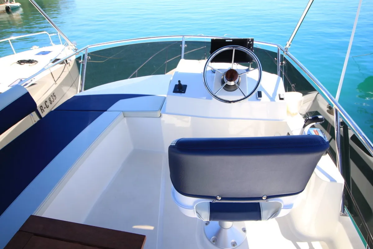 Cockpit of Sabina, a Delphia Yachts Platinum 989 Fly yacht at Kukljica, Croatia