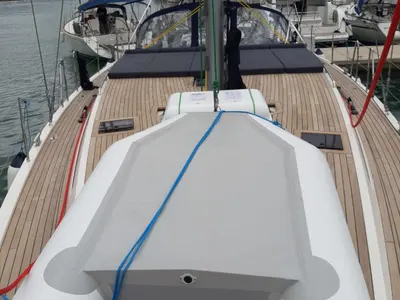 Deck of Prestige, a D&D Kufner 50 sailboat at Grad Trogir, Croatia