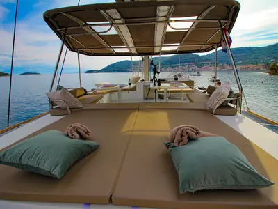 Galley of Namaste Of Bali, a Bali 5.4 catamaran at Grad Kaštela, Croatia