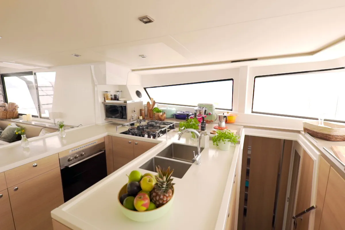 Cabin on Namaste Of Bali, a Bali 5.4 catamaran at Grad Kaštela, Croatia