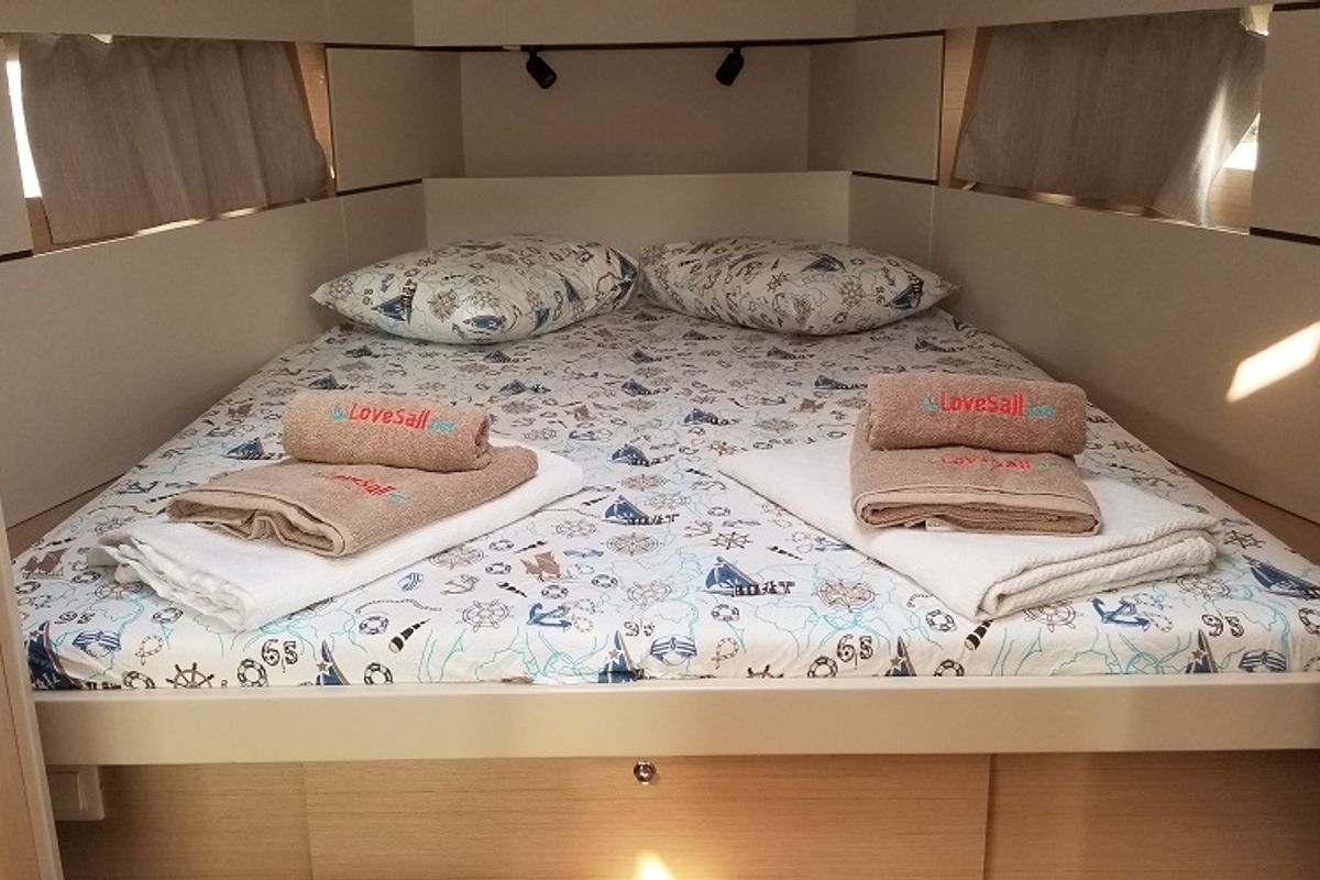 Cabin on Rosa Bella, a Beneteau Oceanis 38.1 sailboat at Fethiye, Turkey