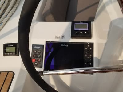 Cockpit of Rosa Bella, a Beneteau Oceanis 38.1 sailboat at Fethiye, Turkey