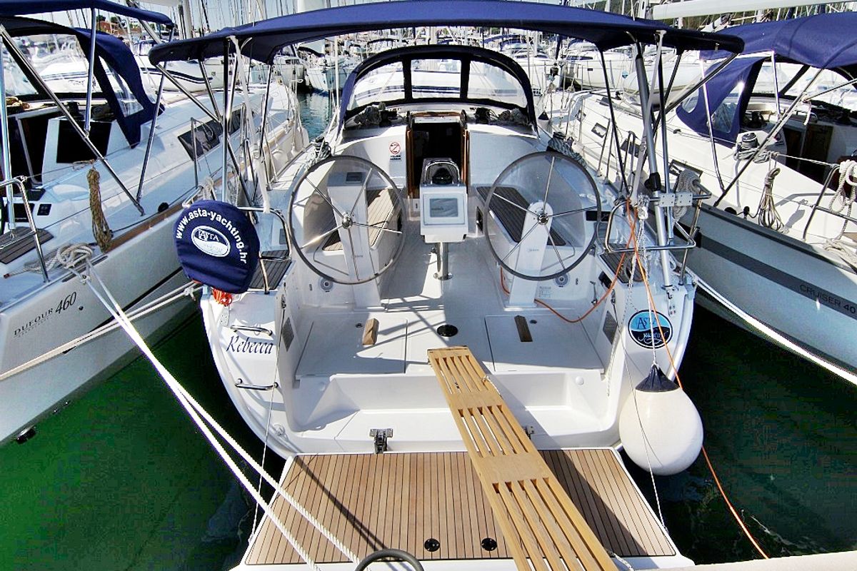 Cockpit of Rebecca, a Bavaria Cruiser 41 sailboat at Općina Sukošan, Croatia