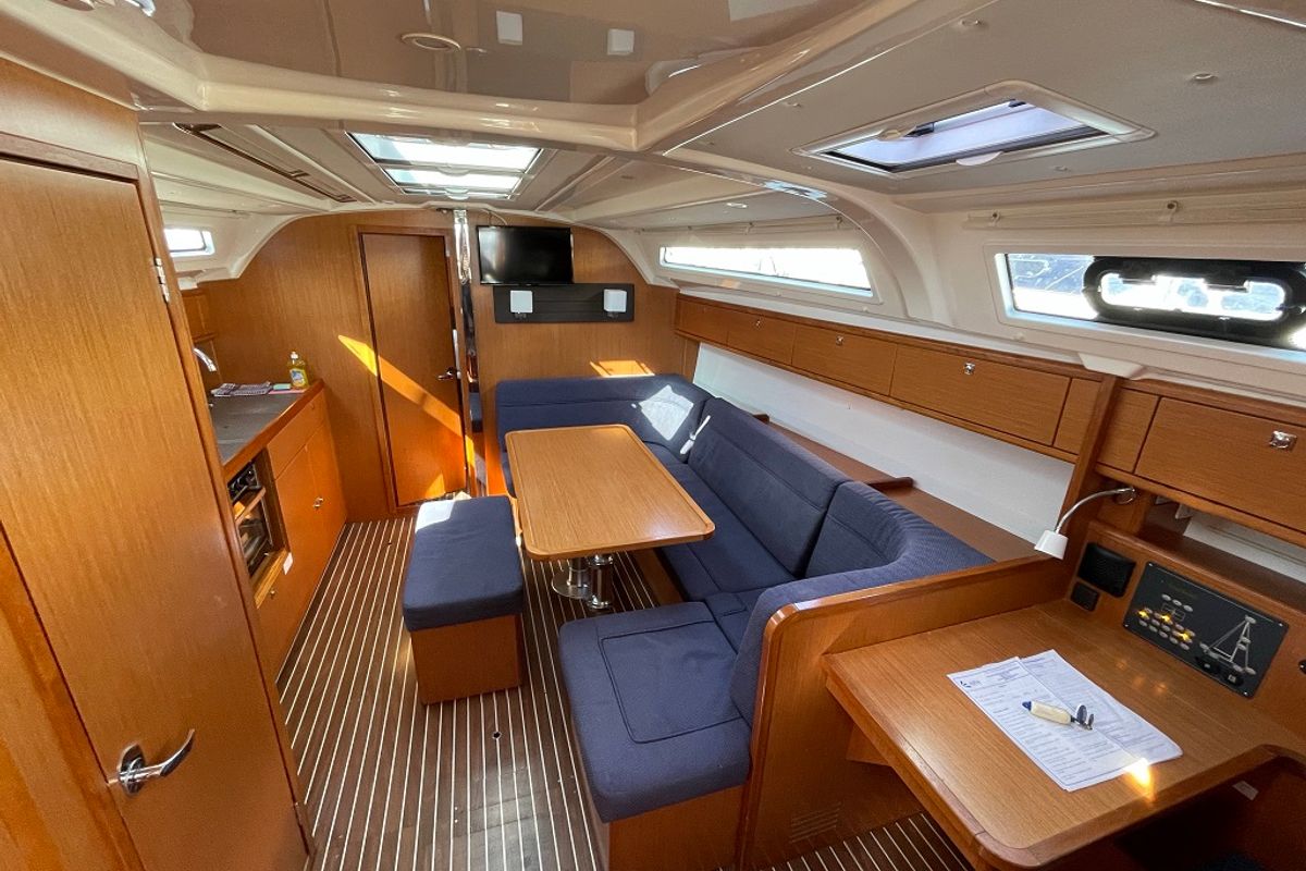 Salon of Rebecca, a Bavaria Cruiser 41 sailboat at Općina Sukošan, Croatia