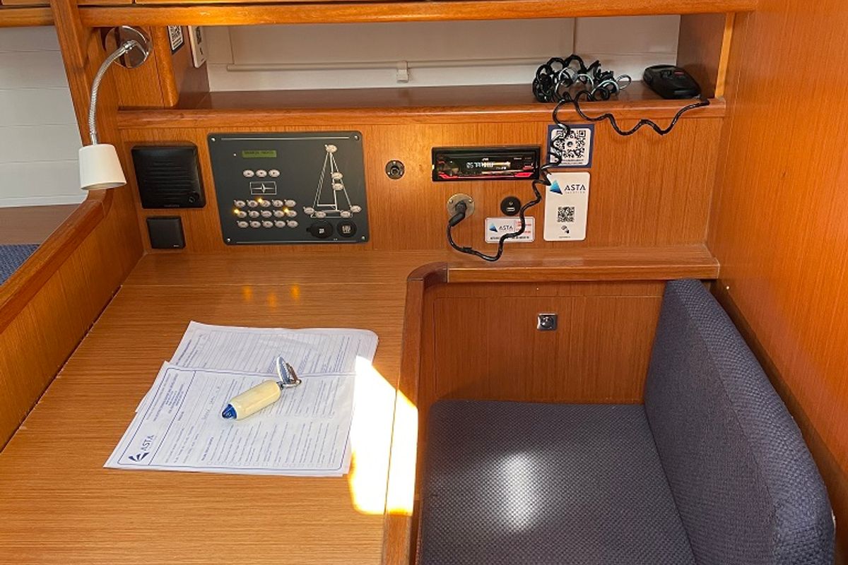 Salon of Rebecca, a Bavaria Cruiser 41 sailboat at Općina Sukošan, Croatia