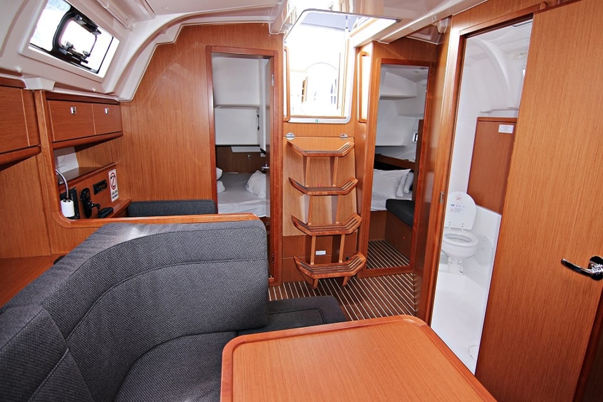 Salon of Rebecca, a Bavaria Cruiser 41 sailboat at Općina Sukošan, Croatia