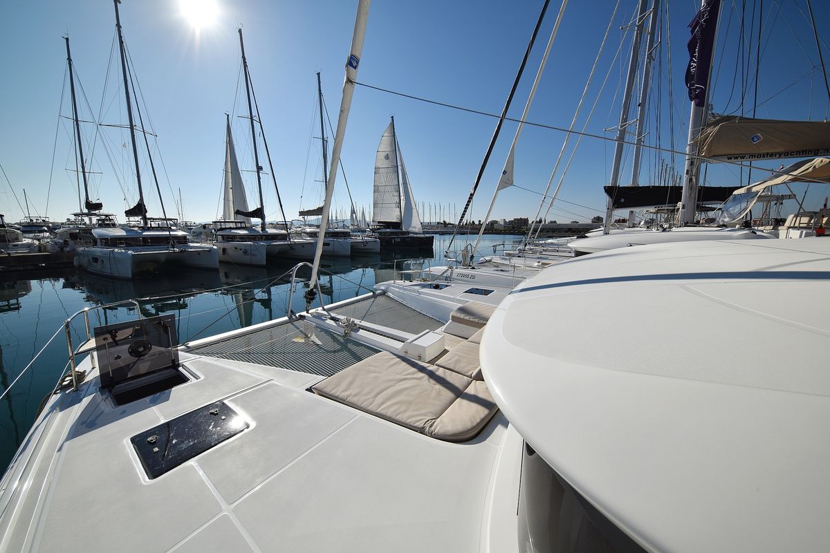 Exterior view of Shadow, a Lagoon 50 catamaran at Općina Sukošan, Croatia
