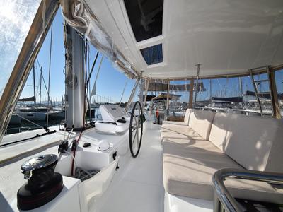 Cockpit of Shadow, a Lagoon 50 catamaran at Općina Sukošan, Croatia