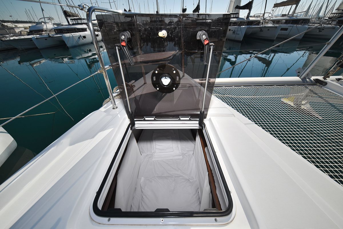Deck of Shadow, a Lagoon 50 catamaran at Općina Sukošan, Croatia
