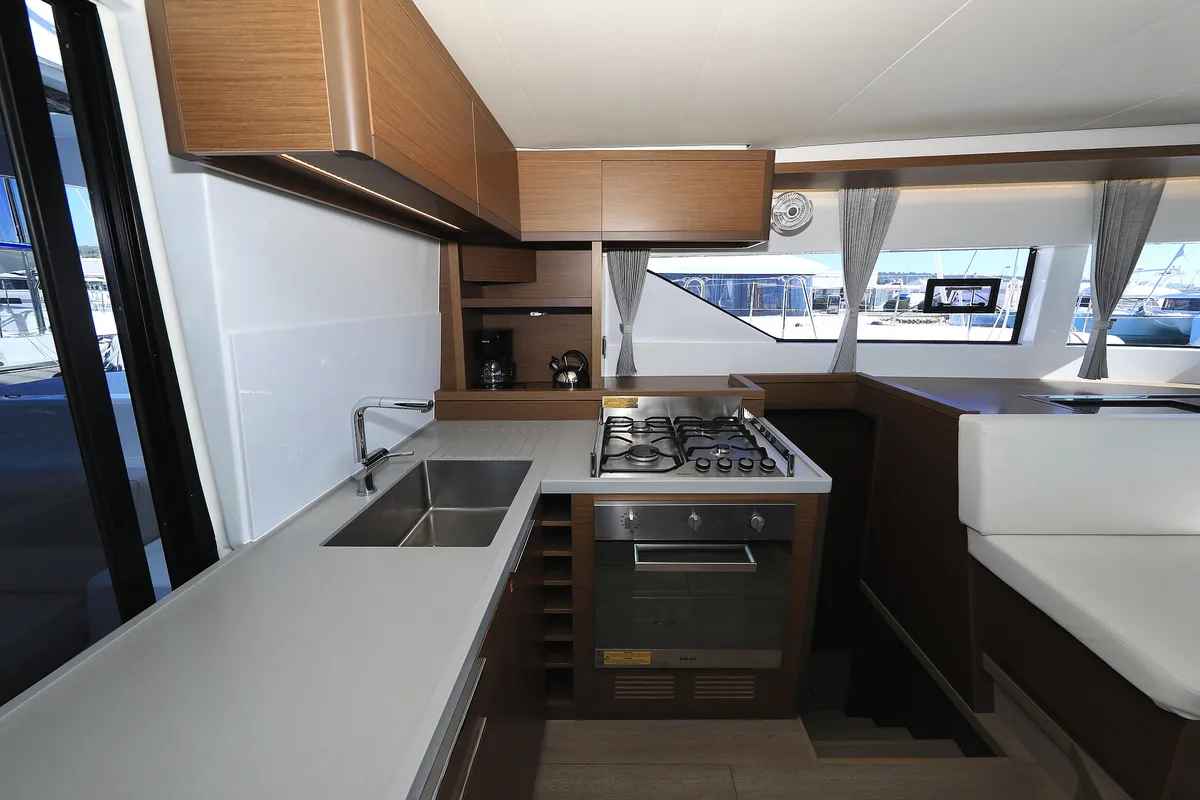 Galley of Shadow, a Lagoon 50 catamaran at Općina Sukošan, Croatia