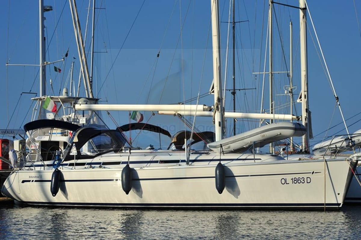 Salon of Tommy, a Bavaria 38 sailboat at Olbia, Italy