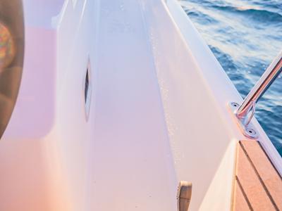 Deck of Emotion, a Jeanneau Sun Odyssey 410 sailboat at Lavreotiki Municipal Unit, Greece