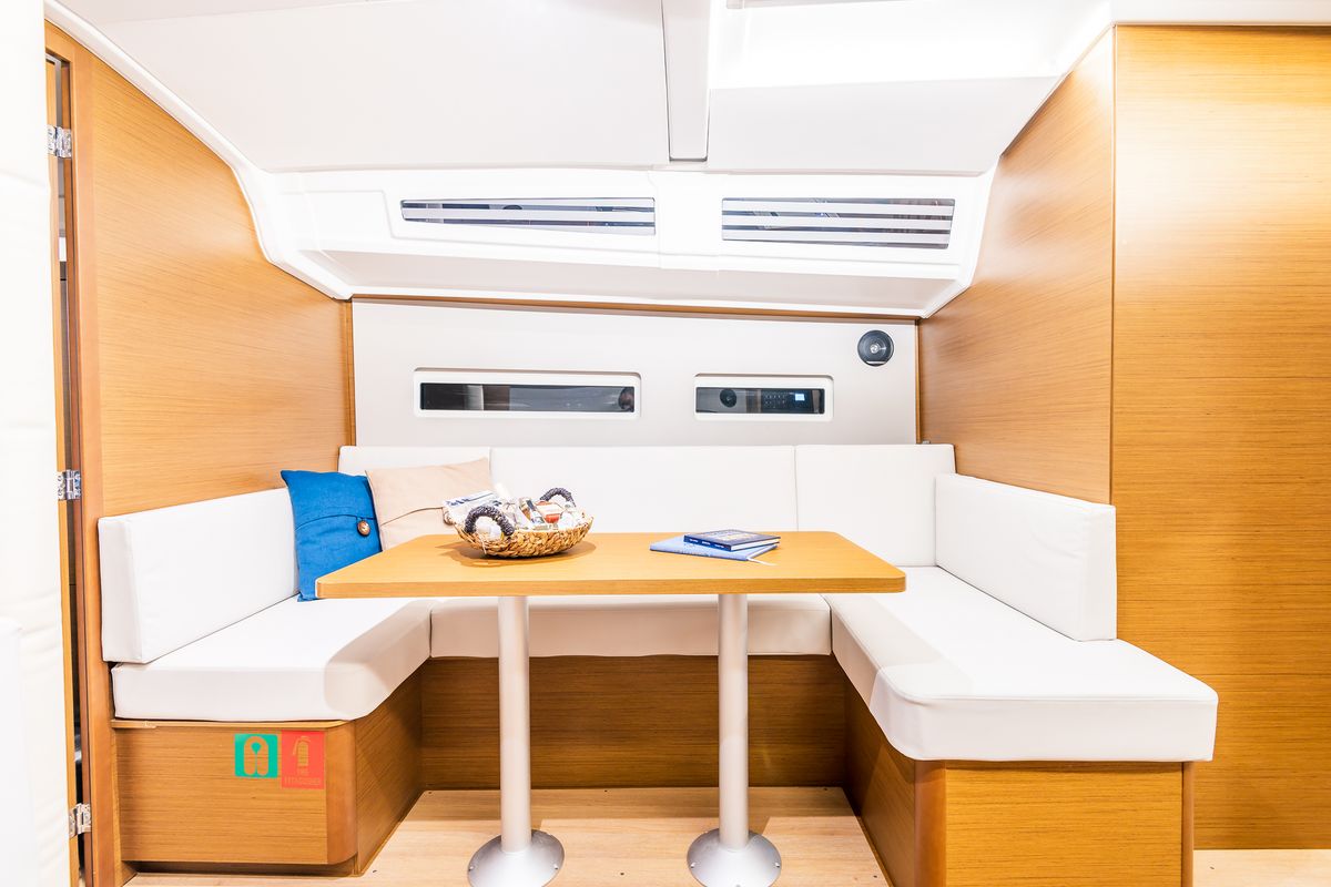 Salon of Emotion, a Jeanneau Sun Odyssey 410 sailboat at Lavreotiki Municipal Unit, Greece