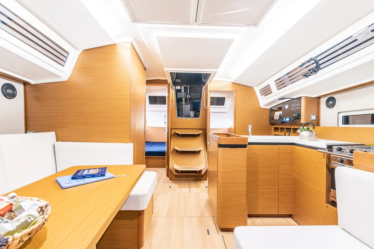 Salon of Emotion, a Jeanneau Sun Odyssey 410 sailboat at Lavreotiki Municipal Unit, Greece