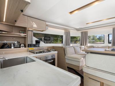 Galley of Slinky Malinki, a Lagoon 51 catamaran at Road Town, British Virgin Islands