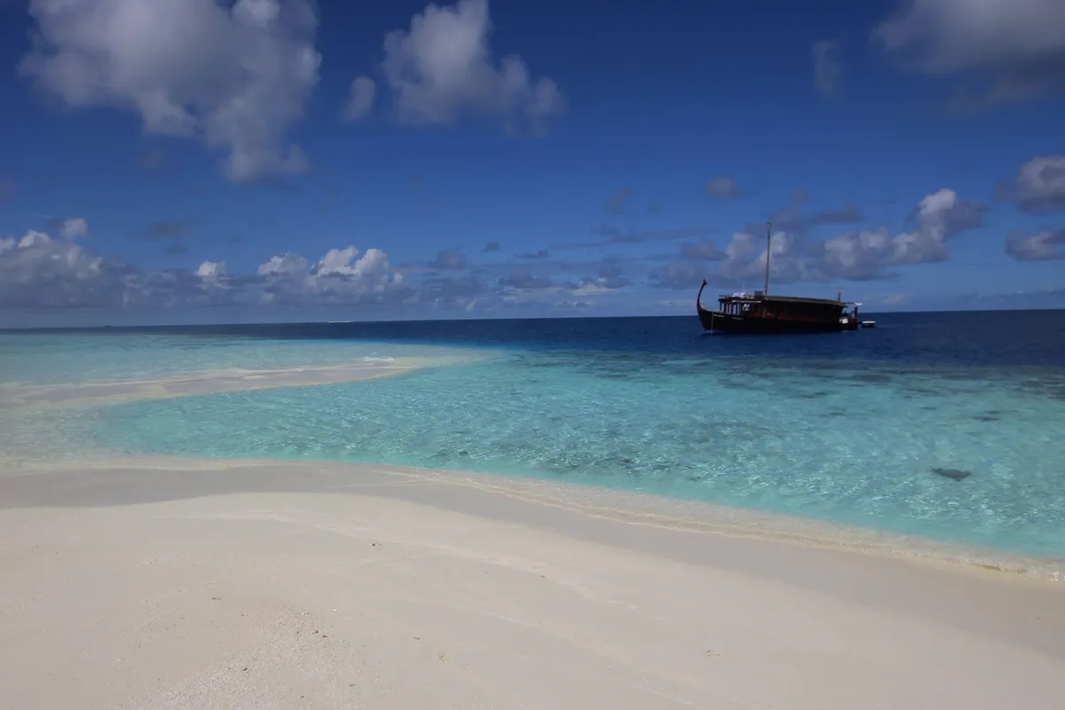 Exterior view of Stella 1, a Gulet Wooden motor yacht yacht at Malé, Maldives