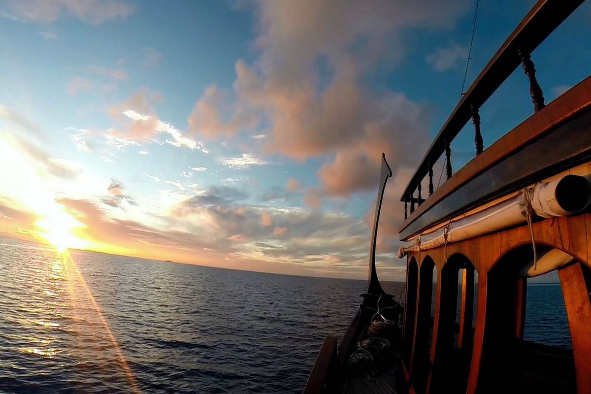 Exterior view of Stella 1, a Gulet Wooden motor yacht yacht at Malé, Maldives