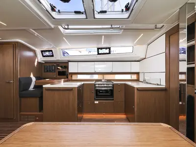 Galley of Lana, a Bavaria C46 sailboat at Grad Biograd na Moru, Croatia