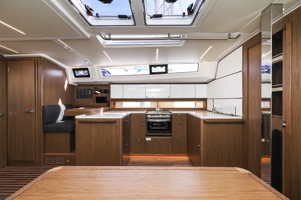 Galley of Lana, a Bavaria C46 sailboat at Grad Biograd na Moru, Croatia