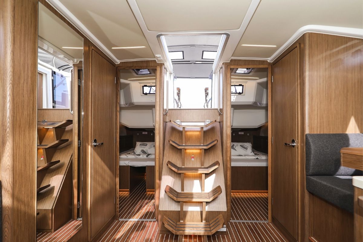 Salon of Lana, a Bavaria C46 sailboat at Grad Biograd na Moru, Croatia