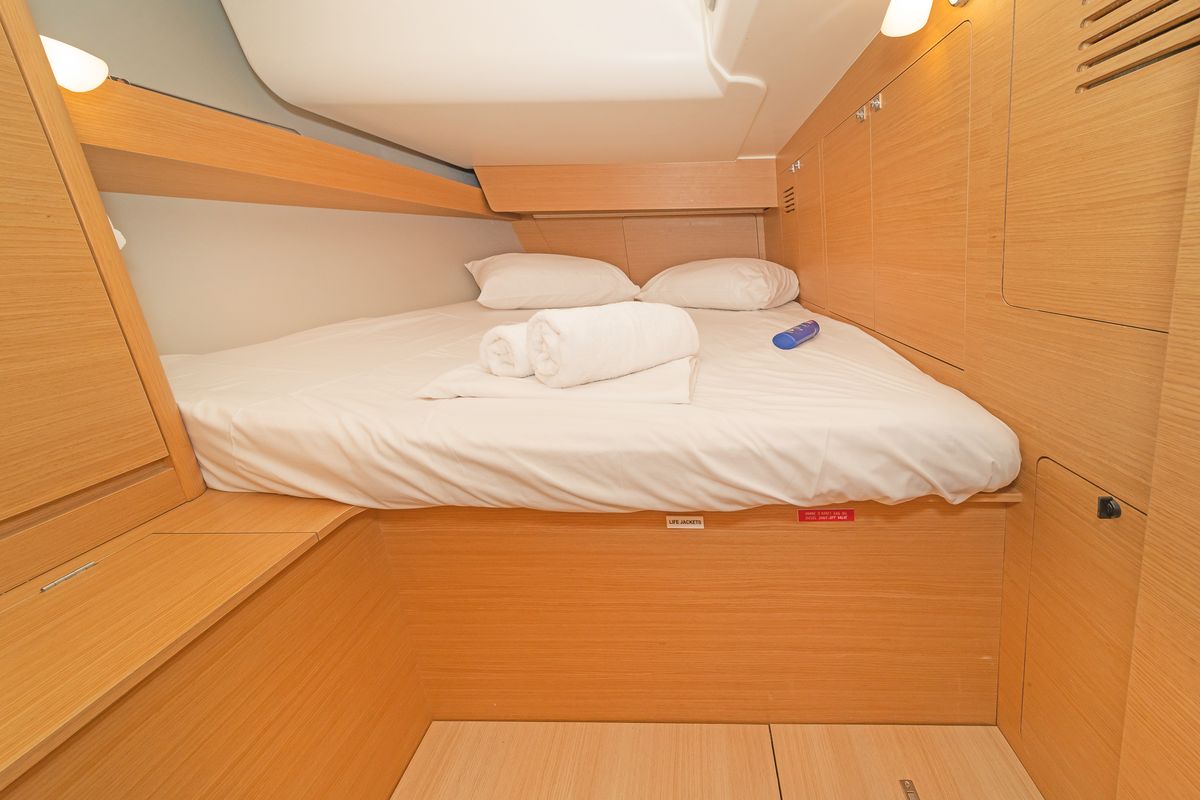 Cabin on Dream Weaver, a Dufour 460 Grand Large sailboat at Municipal Unit of Lefkada, Greece