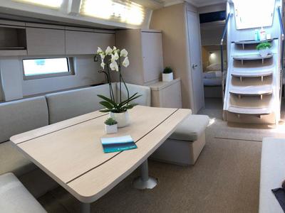 Salon of Demilia Star, a Beneteau Oceanis 51.1 sailboat at Athens, Greece