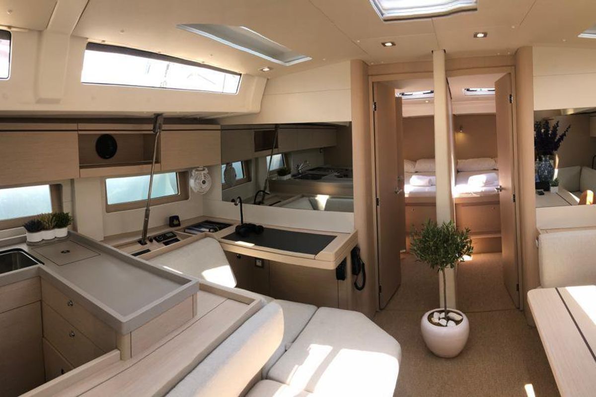 Salon of Demilia Star, a Beneteau Oceanis 51.1 sailboat at Athens, Greece