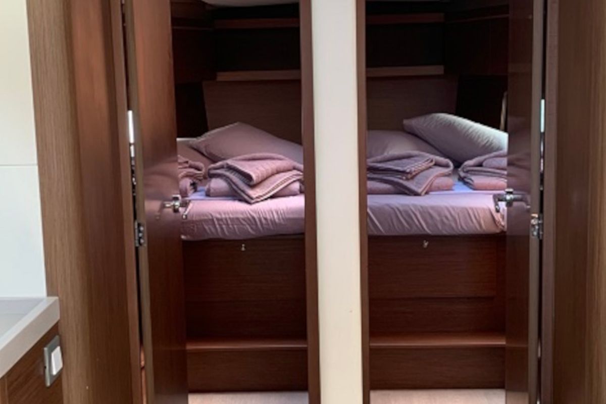 Cabin on Serenity, a Beneteau Oceanis 46.1 sailboat at Skiathos, Greece