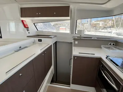 Galley of Micha, a Bali 4.1 - 4 + 2 cab.* catamaran at Lavreotiki Municipal Unit, Greece