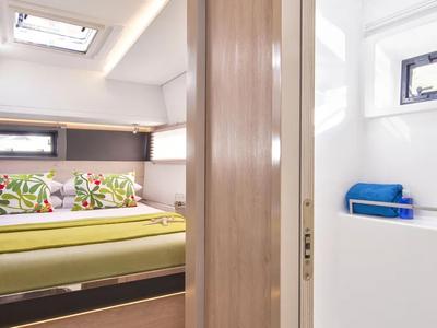 Deck of Moorings 4500L/10 Exclusive, a Leopard 45 catamaran at Piraeus, Greece