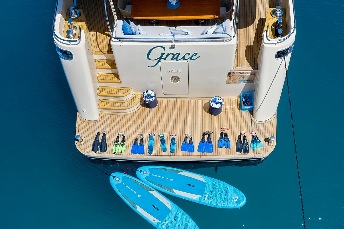 Deck of Grace, a Gulet Motoryacht yacht at Split, Croatia