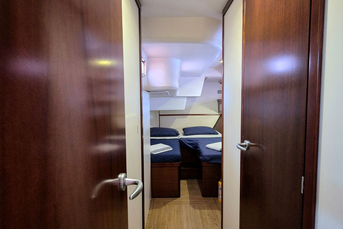 Cabin on Sailing Freedom, a Hanse Yachts Hanse 630e sailboat at Puerto Lindo, Panama
