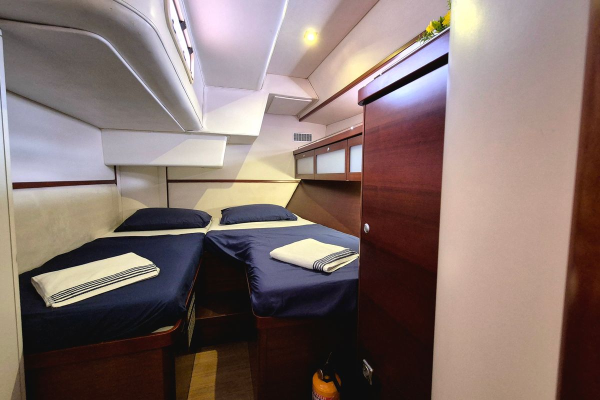 Cabin on Sailing Freedom, a Hanse Yachts Hanse 630e sailboat at Puerto Lindo, Panama