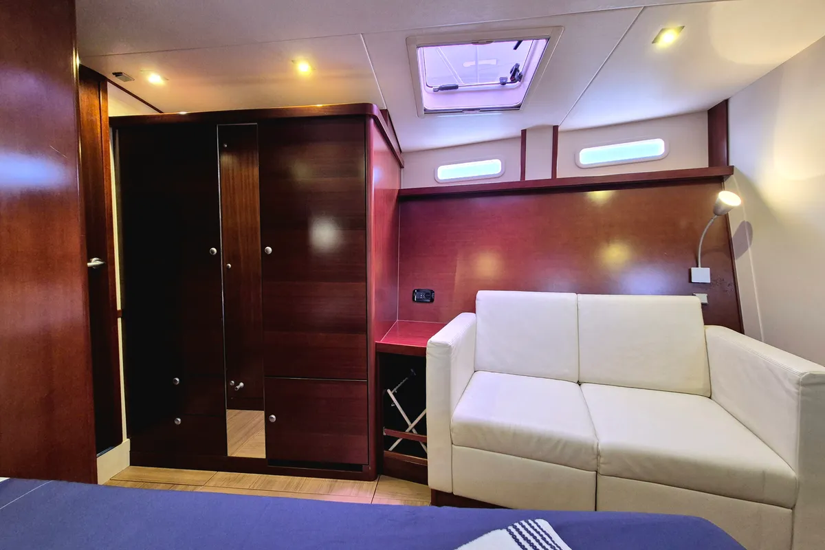 Cabin on Sailing Freedom, a Hanse Yachts Hanse 630e sailboat at Puerto Lindo, Panama
