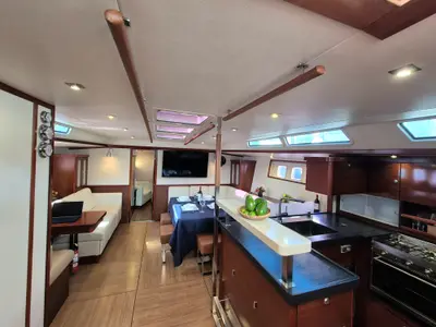 Galley of Sailing Freedom, a Hanse Yachts Hanse 630e sailboat at Puerto Lindo, Panama