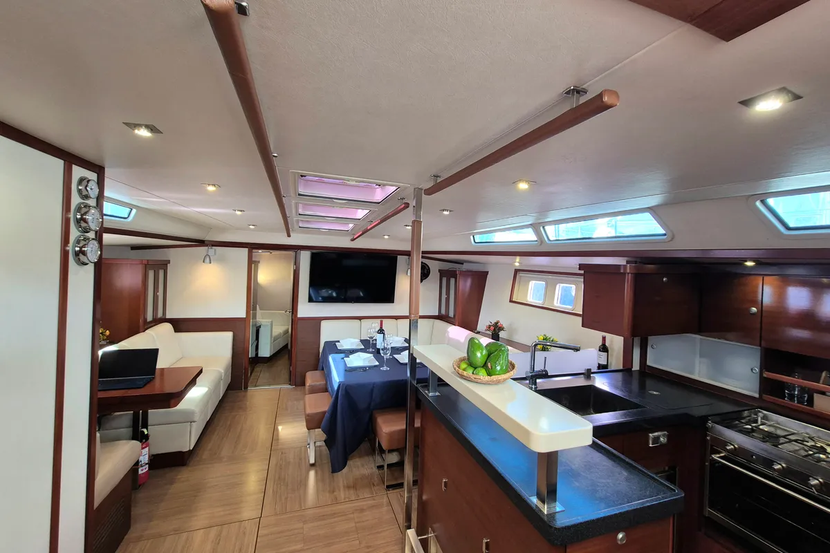 Galley of Sailing Freedom, a Hanse Yachts Hanse 630e sailboat at Puerto Lindo, Panama