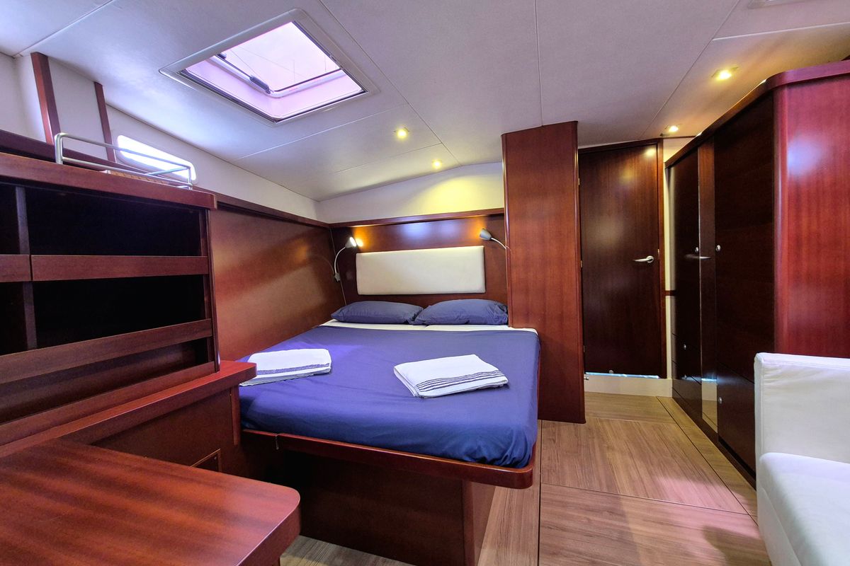 Cabin on Sailing Freedom, a Hanse Yachts Hanse 630e sailboat at Puerto Lindo, Panama