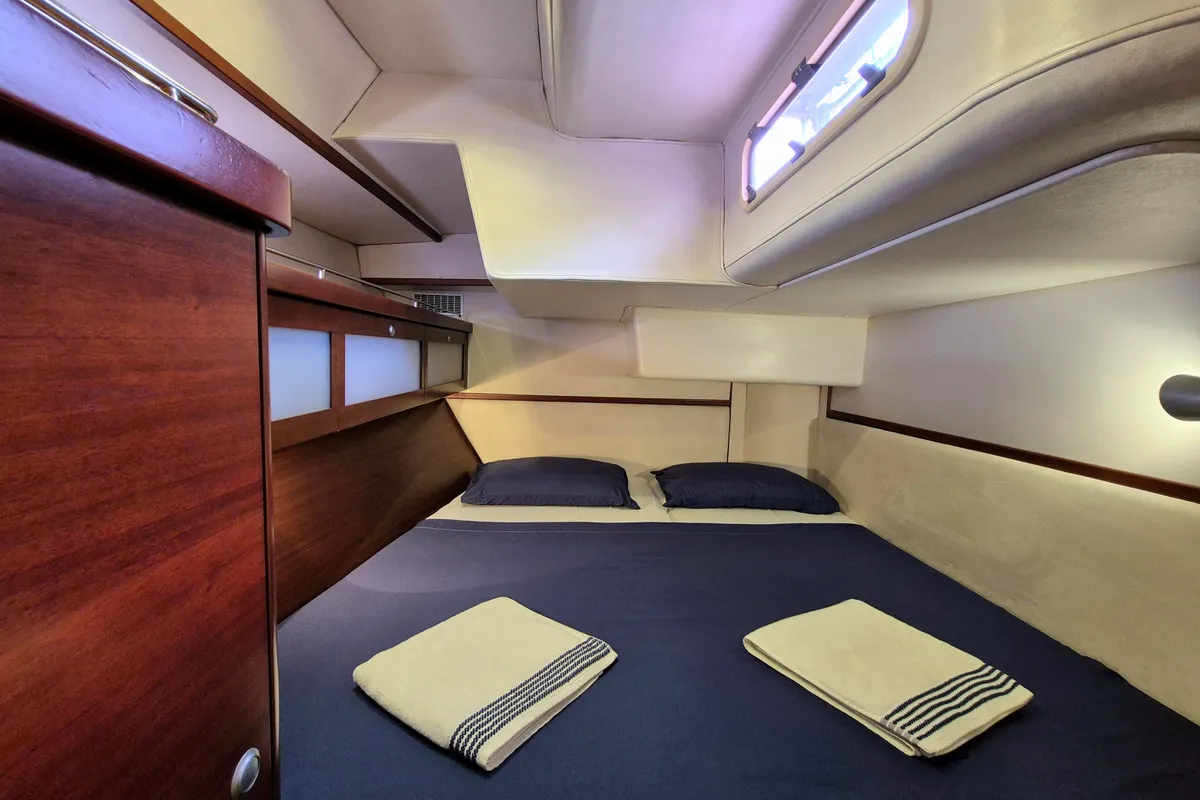 Cabin on Sailing Freedom, a Hanse Yachts Hanse 630e sailboat at Puerto Lindo, Panama